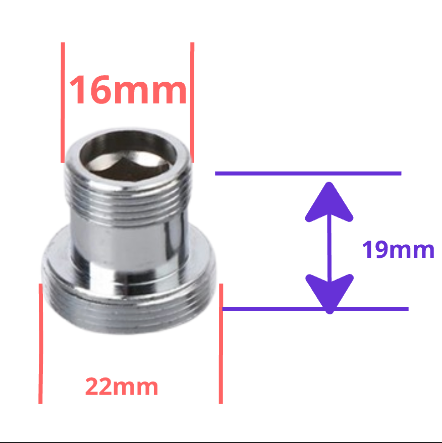 Adapter: Outside 16 - Outside 22 - Height 19 (China)